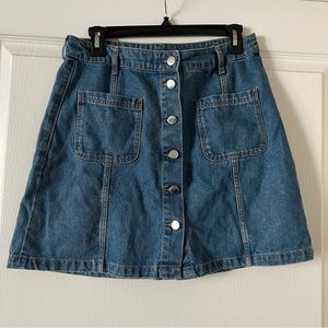 Button Up Denim Skirt